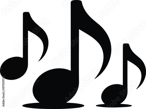 Canvas-taulu Acoustic melody notation element collection with isolated simple musical silhoue