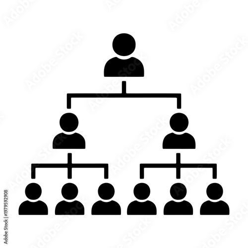 Organizational chart vector icon, business hierarchy diagram, corporate structure symbol