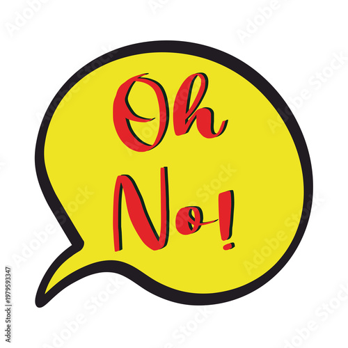Yellow Speech Bubble with Red 