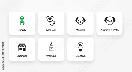 Collection of modern flat icons for business and lifestyle concepts