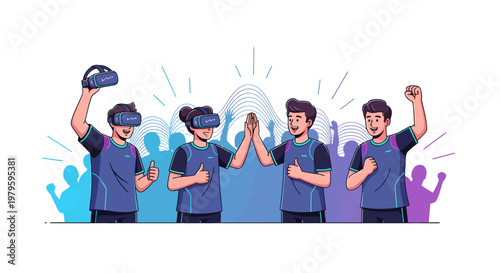 Diverse group of young people celebrating and having fun together