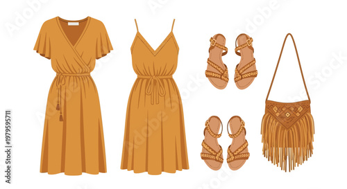 Fashionable Summer Dresses and Accessories For Lifestyle and Fashion Concepts