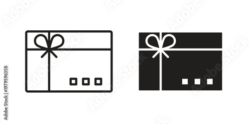 Gift card icon vector illustration in line style. flat silhouette designs