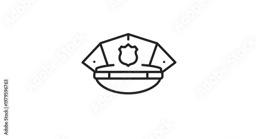 Fotografie Police Officer Hat Icon Symbol.