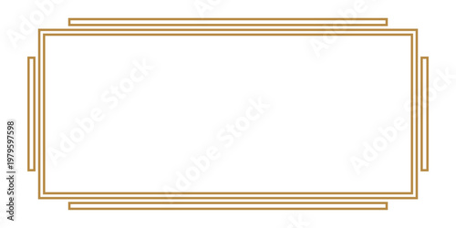 Golden rectangle frame with thin lines