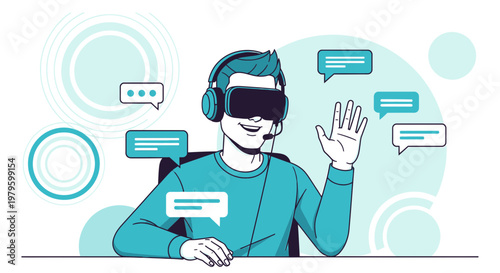 Immersive virtual reality experience: A digital communication and interaction illustration