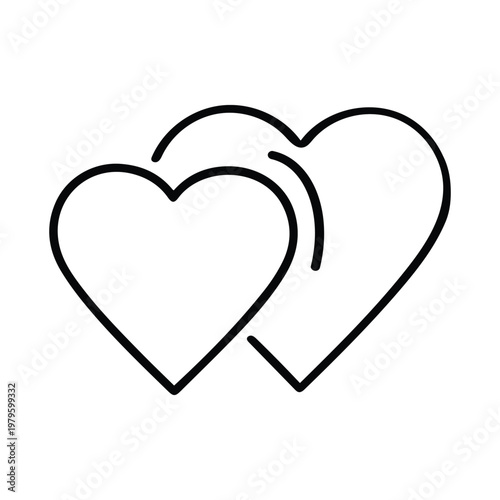 Intertwined hearts symbolize everlasting love and connection, perfect for expressing sentiments of affection, unity, and romance.