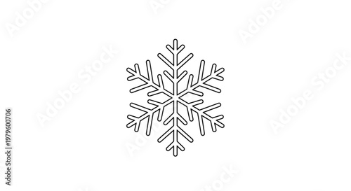 Single Snowflake Icon on White Background