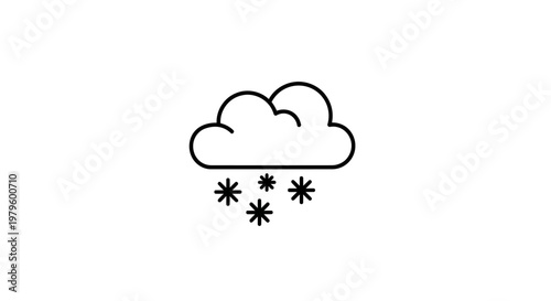 Cloud and Snowflakes Icon - Winter Weather Symbol