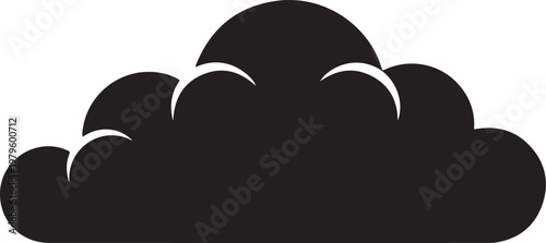 Black Cloud Silhouette on White Background