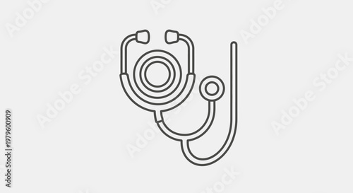 Stethoscope Icon Outline - Medical Health Care Symbol