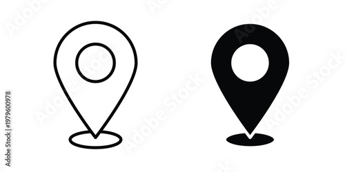 Located icon vector illustration in line style. flat silhouette designs
