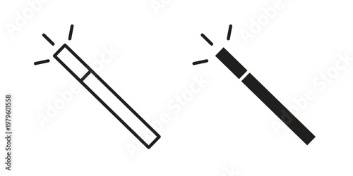 Magic wand icon vector illustration in line style. flat silhouette designs