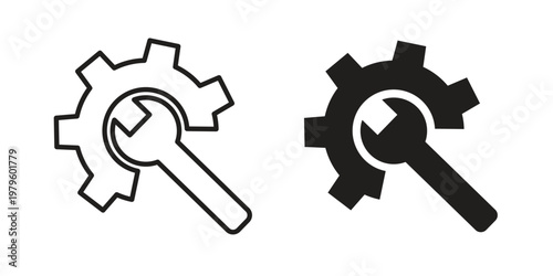 Maintenance icon vector illustration in line style. flat silhouette designs