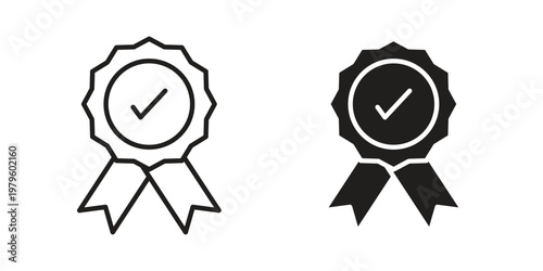 Medal icon vector illustration in line style. flat silhouette designs