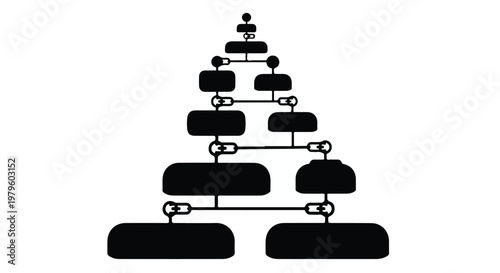 Hierarchy diagram illustrates the structured flow of organizational management systems.