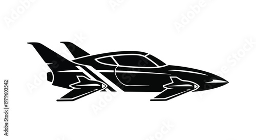 Sports car silhouette features aerodynamic wings for a futuristic travel concept.