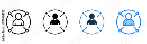 Networking icon multiple style vector illustration