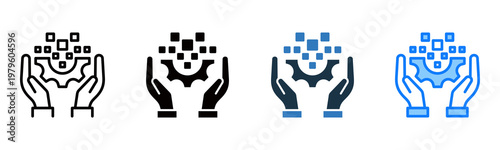 Transformation icon multiple style vector illustration