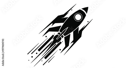 Rocket launches into the sky to represent rapid business advancement.