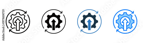 Development icon multiple style vector illustration