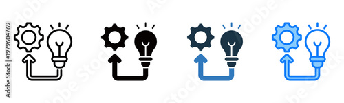 Implementation icon multiple style vector illustration