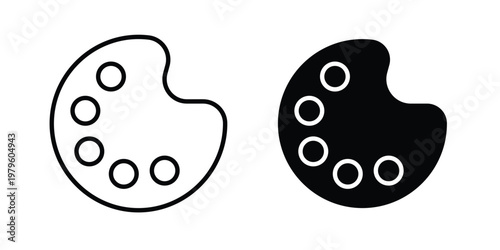 Palette icon vector illustration in line style. flat silhouette designs