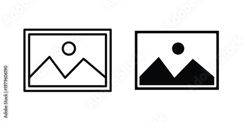 Picture icon vector illustration in line style. flat silhouette designs