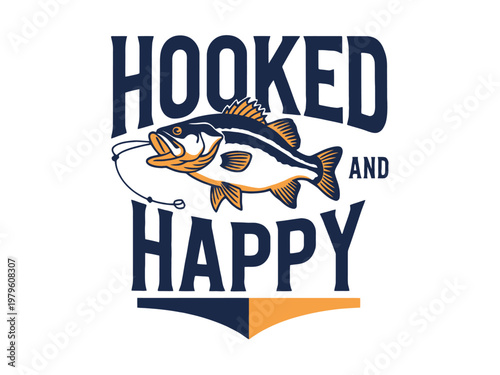 Bass fish caught on a hook represents the simple joy of spending a day at the lake.