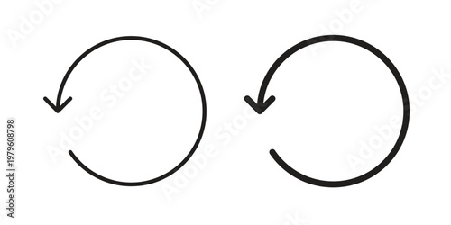 Reset icon vector illustration in line style. flat silhouette designs