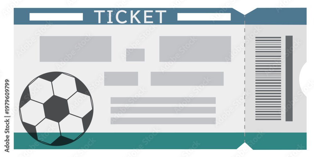 Obraz premium サッカーの試合の紙チケットをイメージしたイラスト