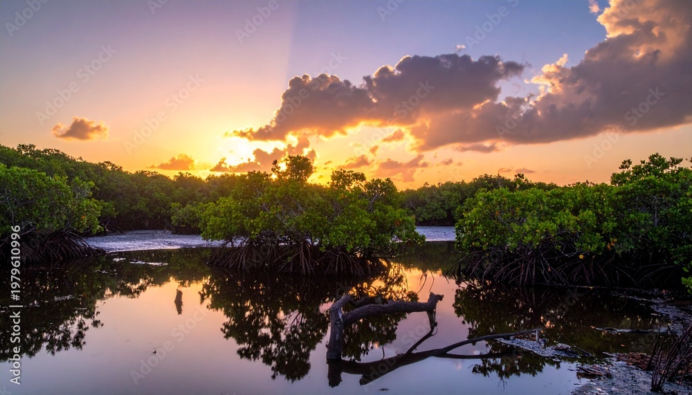Obraz premium Florida Mangrove Sunset with Reflection