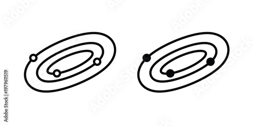 Space icon vector illustration in line style. flat silhouette designs