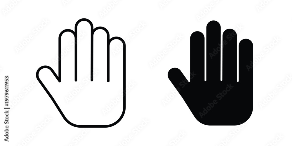Obraz premium Stop icon vector illustration in line style. flat silhouette designs