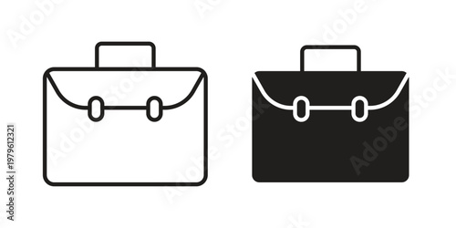 Suitcase icon vector illustration in line style. flat silhouette designs