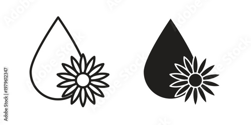 Sunflower oil icon vector illustration in line style. flat silhouette designs