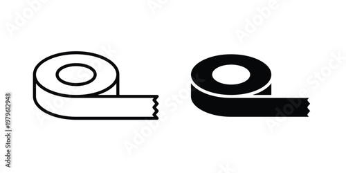 Tape icon vector illustration in line style. flat silhouette designs