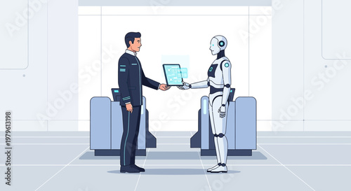Human and Robot Collaboration in a Futuristic Setting Sharing Information on a Tablet