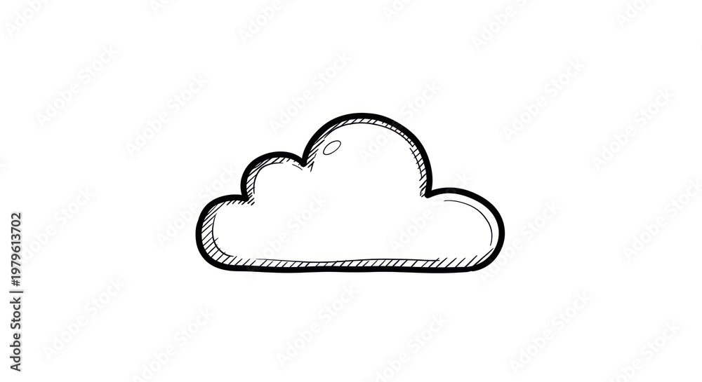 Obraz premium Simple Cloud Icon Illustration.
