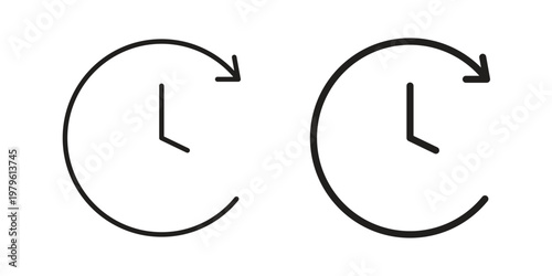 Time forward icon vector illustration in line style. flat silhouette designs