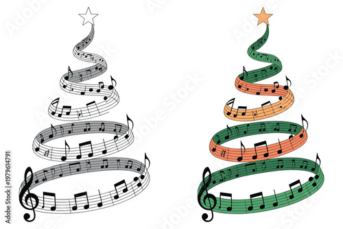 Colorful of steamboats with musical notes paddle wheel