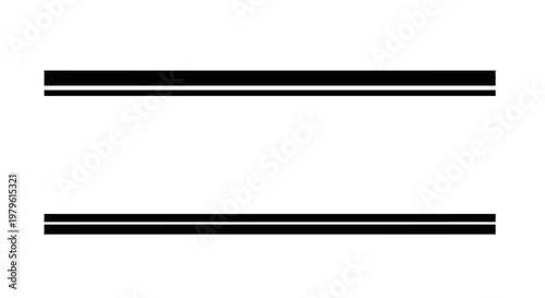 Abstract racing stripes, double pinstripe graphic, sport car decal, black and white design