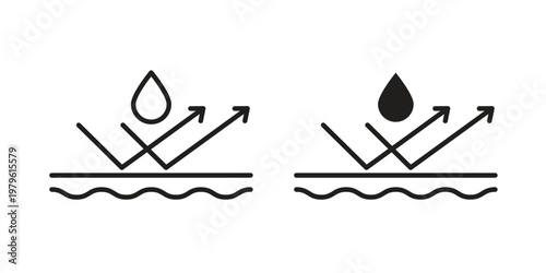 Waterproof icon vector illustration in line style. flat silhouette designs