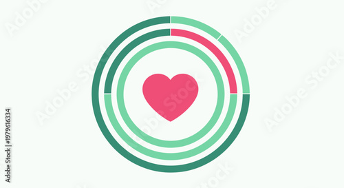 Heartbeat Meter Graphic: Health, Love, Vitality, and Wellness Concepts
