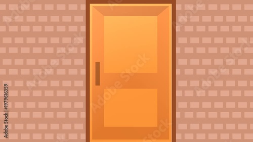 open door with red wall
