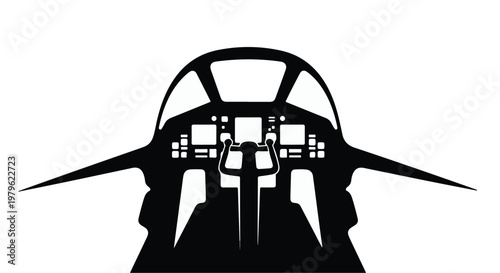 Cockpit silhouette represents the advanced technology of modern aviation systems.