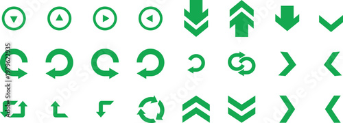 vector set of green leaves