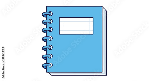 School Notebook Flat Vector Icon Clean Education Illustration