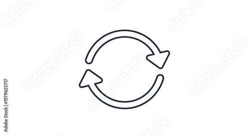 Circular refresh icon with arrows, reload symbol, loop, cycle, update, repeat