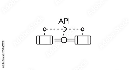 API Connection Diagram: Two Blocks Linked by Data Flow